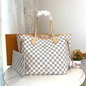 Mô hình 40995 gốc, huyền thoại túi xách Neverfull lớn nhưng không nặng nề được làm bằng vải vải Damier Ebène