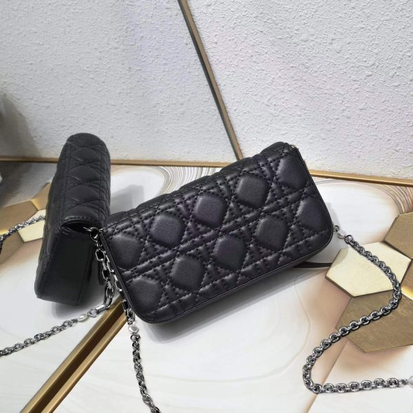 This Lady Dior mobile phone bag is elegant in style.
