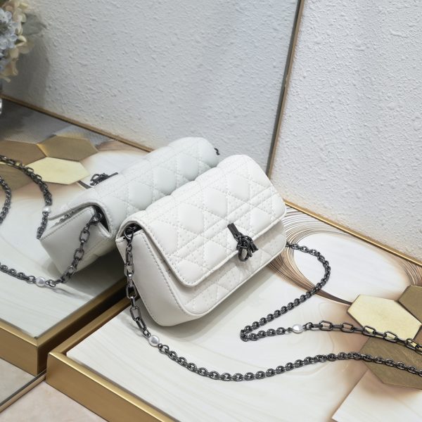 This Lady Dior mobile phone bag is elegant in style.