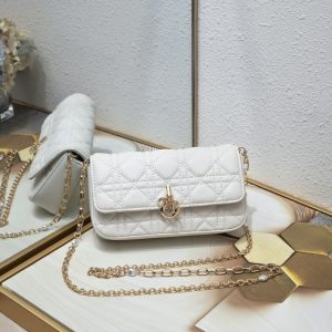 This Lady Dior mobile phone bag is elegant in style.