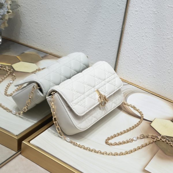 This Lady Dior mobile phone bag is elegant in style.