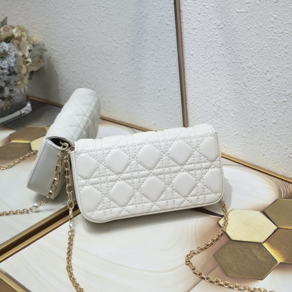 This Lady Dior mobile phone bag is elegant in style.