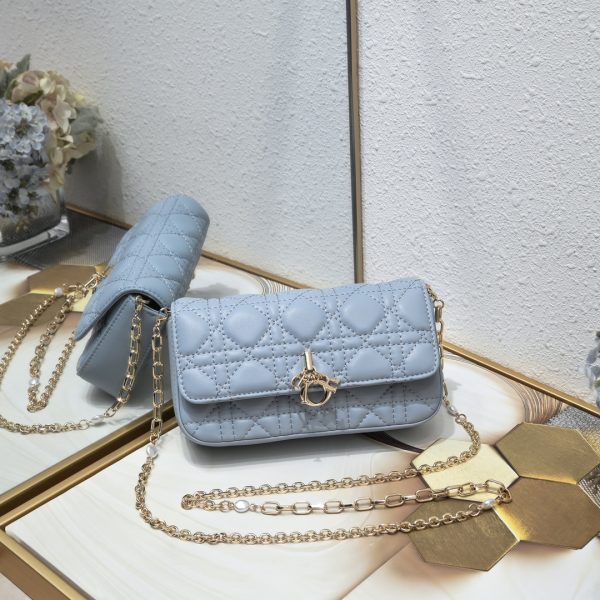 This Lady Dior mobile phone bag is elegant in style.