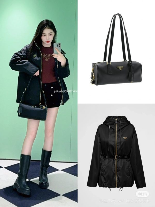 túi khóa nylon mới của prada, phong cách hiện đại