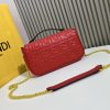 BAGUETTE handbag, delicate cowhide 3D relief double F.