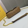 BAGUETTE handbag, delicate cowhide 3D relief double F.