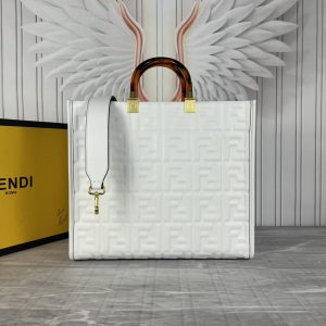 Sunshine túi xách, vật liệu da màu hồng với mẫu 3D FF