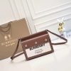 Túi xách tay Burberry, túi xách nhỏ nghiêng, da và vải vải