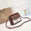 Túi xách tay Burberry, túi xách nhỏ nghiêng, da và vải vải