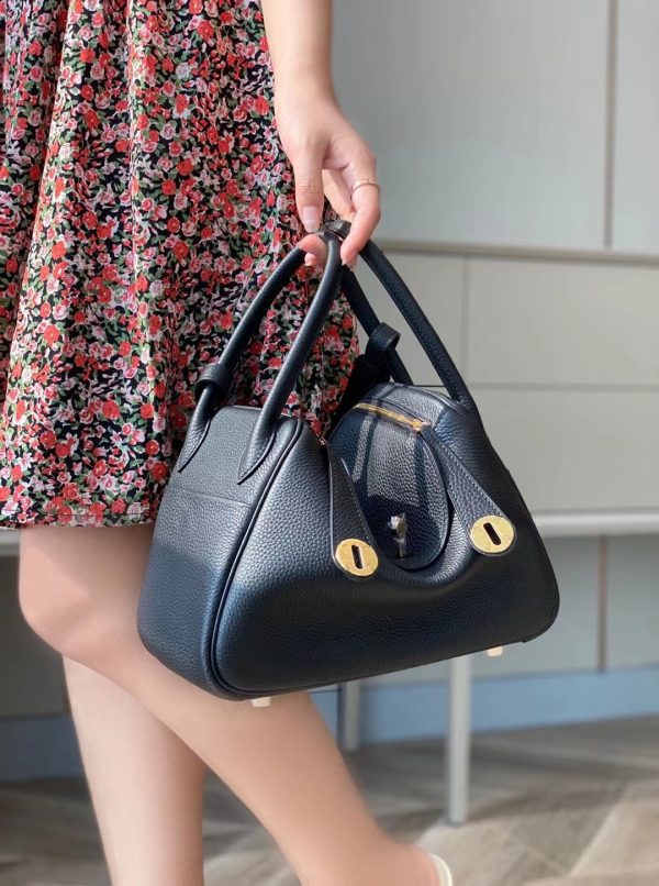 indy” 26cm Nhập khẩu da bò tót Togo khóa vàn