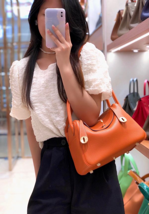indy” 26cm Nhập khẩu da bò tót Togo khóa vàn