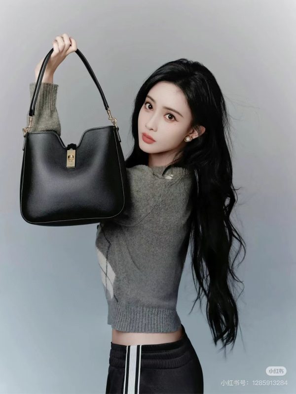 CELINE: Túi da đen có thể mang theo vai và xích