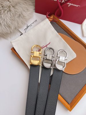 Ferragamo. width 3.5cm Haute Couture men's belts double-sided imported cowhide.