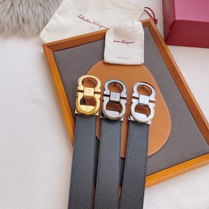 Ferragamo. width 3.5cm Haute Couture men's belts double-sided imported cowhide.