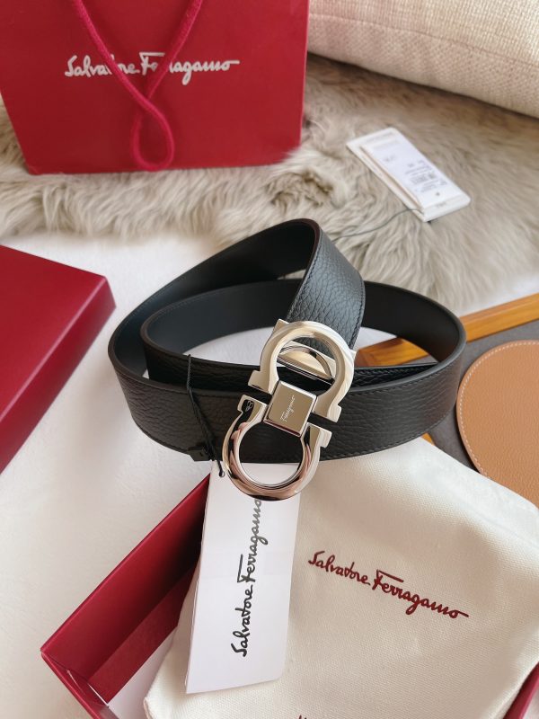 Ferragamo. width 3.5cm Haute Couture men's belts double-sided imported cowhide.