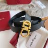 Ferragamo. width 3.5cm Haute Couture men's belts double-sided imported cowhide.
