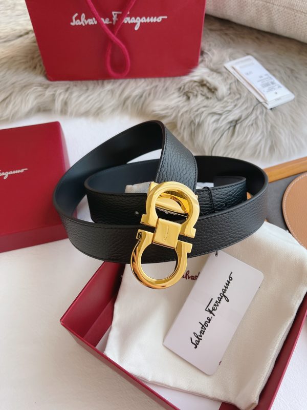 Ferragamo. width 3.5cm Haute Couture men's belts double-sided imported cowhide.