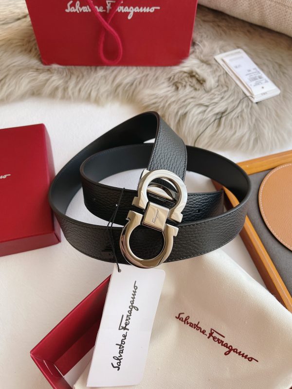 Ferragamo. width 3.5cm Haute Couture men's belts double-sided imported cowhide.