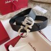Ferragamo. width 3.5cm Haute Couture men's belts double-sided imported cowhide