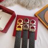 Ferragamo. width 3.5cm Haute Couture men's belts double-sided imported cowhide
