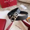 Ferragamo. width 3.5cm Haute Couture men's belts double-sided imported cowhide