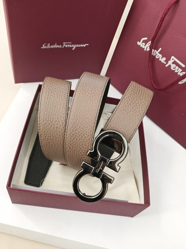 Ferragamo. width 3.5cm Haute Couture men's belts double-sided imported cowhide.