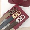 Ferragamo. width 3.5cm Haute Couture men's belts double-sided imported cowhide.