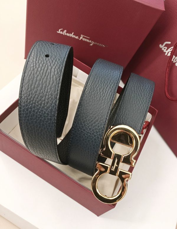 Ferragamo. width 3.5cm Haute Couture men's belts double-sided imported cowhide.