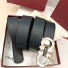 Ferragamo. width 3.5cm Haute Couture men's belts double-sided imported cowhide