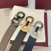 Ferragamo. width 3.5cm Haute Couture men's belts double-sided imported cowhide