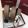 Ferragamo. width 3.5cm Haute Couture men's belts double-sided imported cowhide