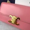 Celine màu hồng triomphe sợi dây xích vai da bò