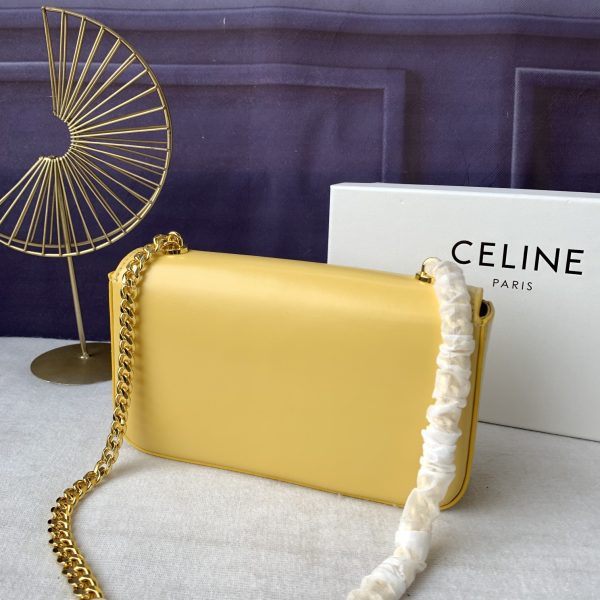 Celine màu hồng triomphe sợi dây xích vai da bò