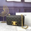 Celine màu hồng triomphe sợi dây xích vai da bò