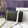 Celine màu hồng triomphe sợi dây xích vai da bò