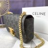 Celine màu hồng triomphe sợi dây xích vai da bò