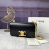 Celine màu hồng triomphe sợi dây xích vai da bò