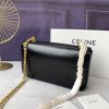 Celine màu hồng triomphe sợi dây xích vai da bò