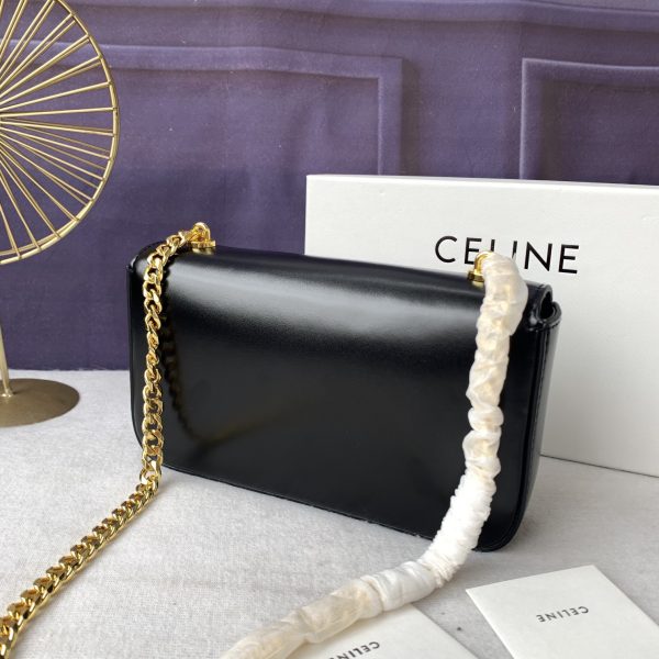 Celine màu hồng triomphe sợi dây xích vai da bò