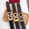 Ferragamo. width 3.5cm Haute Couture men's belts double-sided imported cowhide