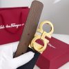 Ferragamo. width 3.5cm Haute Couture men's belts double-sided imported cowhide