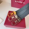 Ferragamo. width 3.5cm Haute Couture men's belts double-sided imported cowhide
