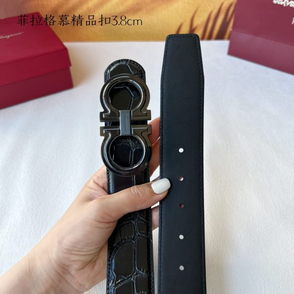 [Filagmu] Da bò con nhập khẩu hai mặt, với nút thép chất lượng, chiều rộng 3,8cm