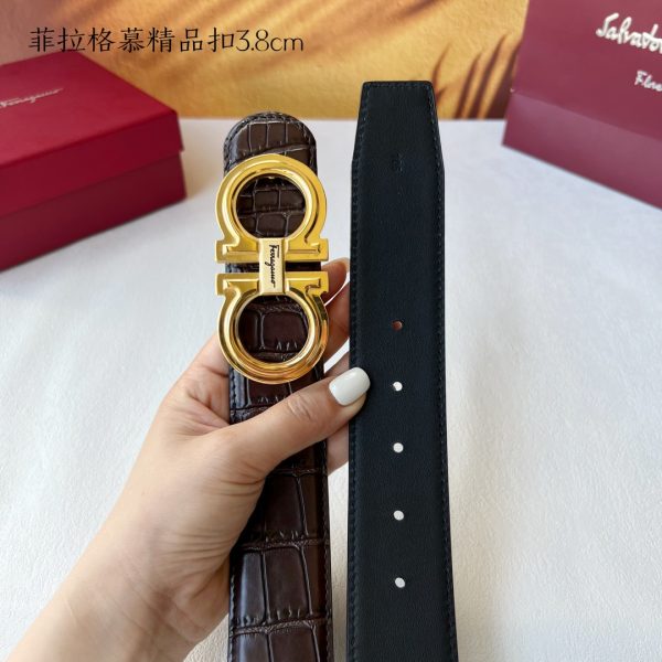 [Filagmu] Da bò con nhập khẩu hai mặt, với nút thép chất lượng, chiều rộng 3,8cm