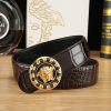 Cái nút thép không gỉ cao cấp Versace, rộng 3.8cm, được trang bị da bò hai mặt nhập khẩu từ Ý