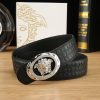 Cái nút thép không gỉ cao cấp Versace, rộng 3.8cm, được trang bị da bò hai mặt nhập khẩu từ Ý