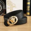 Cái nút thép không gỉ cao cấp Versace, rộng 3.8cm, được trang bị da bò hai mặt nhập khẩu từ Ý