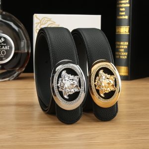 Cái nút thép không gỉ cao cấp Versace, rộng 3.8cm, được trang bị da bò hai mặt nhập khẩu từ Ý