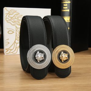 Cái nút thép không gỉ cao cấp Versace, rộng 3.8cm, được trang bị da bò hai mặt nhập khẩu từ Ý