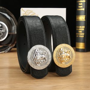 Cái nút thép không gỉ cao cấp Versace, rộng 3.8cm, được trang bị da bò hai mặt nhập khẩu từ Ý